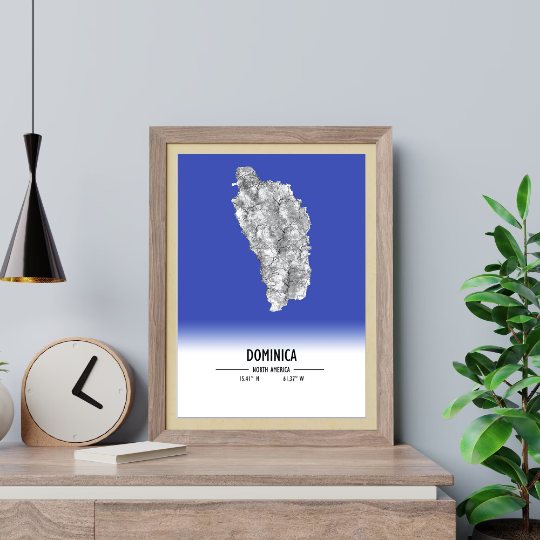 Map Poster Dominica / Dominica Map Print / Dominica Map Wall Art / Dominica Décor / Dominica Decoration / Dominica Gift / Wedding Gift