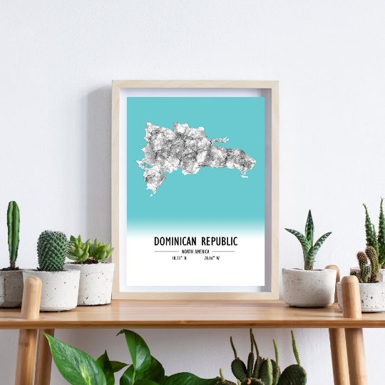 Map Poster Dominica / Dominica Map Print / Dominica Map Wall Art / Dominica Décor / Dominica Decoration / Dominica Gift / Wedding Gift