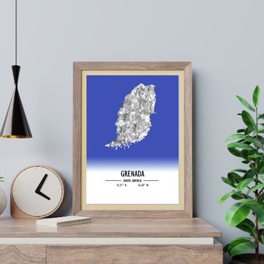 Map Poster Grenada / Grenada Map Print / Grenada Map Wall Art / Grenada Décor / Grenada Decoration / Grenada Gift / Anniversary Wedding Gift