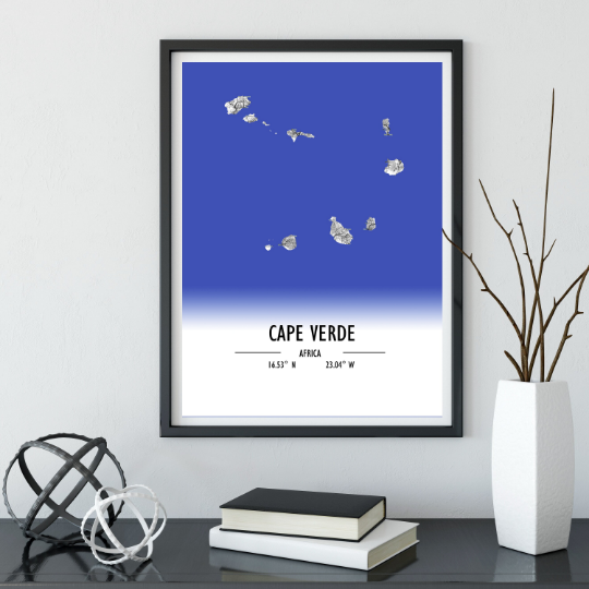 Map Poster Cape Verde / Cape Verde Map Print / Cape Verde Map Wall Art / Cape Verde Décor / Cape Verde Decoration / Cape Verde Gift