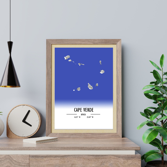 Map Poster Cape Verde / Cape Verde Map Print / Cape Verde Map Wall Art / Cape Verde Décor / Cape Verde Decoration / Cape Verde Gift