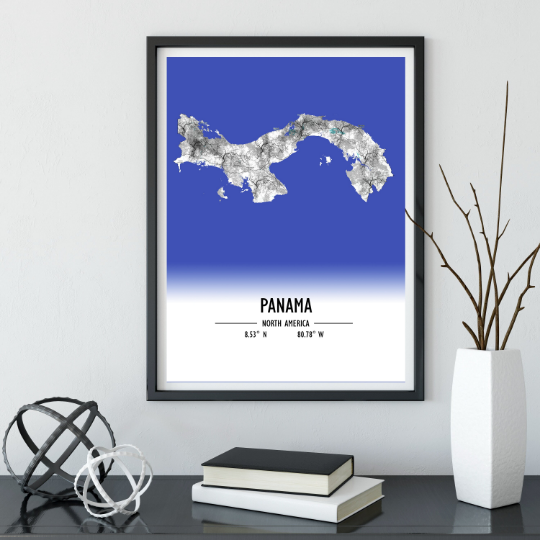 Map Poster Panama / Panama Map Print / Panama Map Wall Art / Panama Décor / Panama Decoration / Panama Gift / Anniversary Wedding Gift