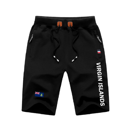 Virgin Islands Shorts / Virgin Islands Pants / Virgin Islands Shorts Flag / Virgin Islands Jersey / Grey Shorts / Black Shorts