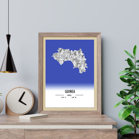 Map Poster Guinea / Guinea Map Print / Guinea Map Wall Art / Guinea Décor / Guinea Decoration / Guinea Gift / Anniversary Wedding Gift