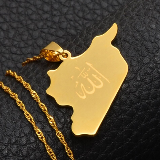Syria 18K Gold Plated Necklace / Syria Jewelry / Syria Pendant / Syria Gift