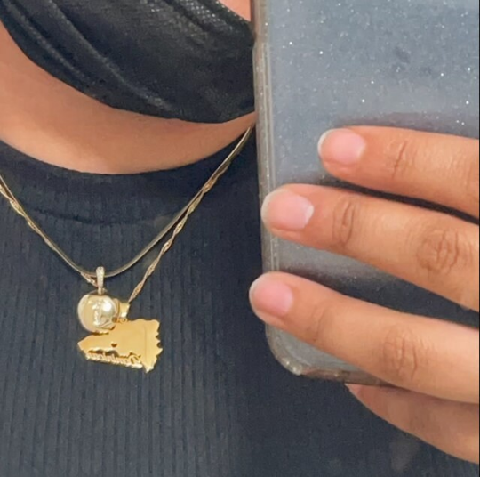 18K Gold Plated Dominican Republic Map Necklace