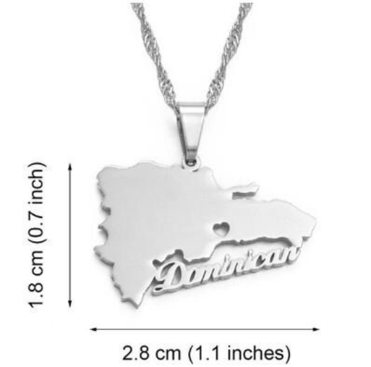 18K Gold Plated Dominican Republic Map Necklace