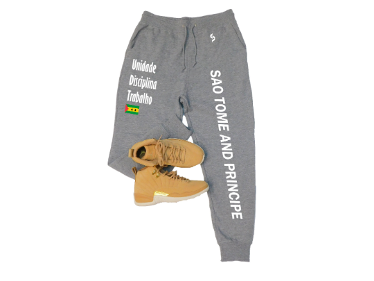 Sao Tome And Principe Sweatpants / Sao Tome And Principe Shirt / Sao Tome And Principe Sweat Pants Map / Grey Sweatpants / Black Sweatpants