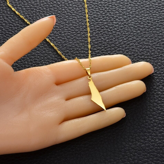18K Gold Plated Palestine Necklace, Palestine Jewelry, Palestine Necklace, Palestine Jewelry, Palestine Earrings, Palestine Gift, Palestine