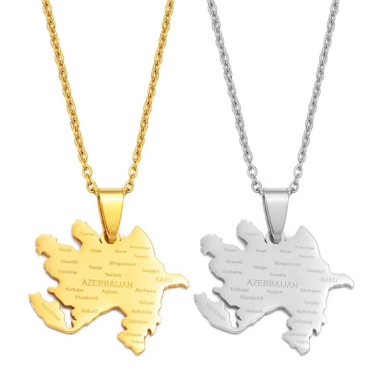 Azerbaijan Republic 18K Gold Plated Necklace / Azerbaijan Republic Ring / Azerbaijan Republic Gift / Azerbaijan Jewelry