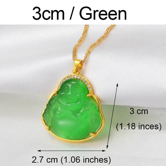18K Gold Plated Buddha Charm Necklace / Clear Buddha Pendant / Buddhist Necklace / Buddha Jewelry / Guanyin Necklace / Buddha Amulet