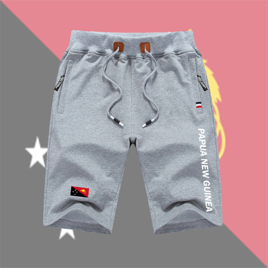 Papua New Guinea Shorts / Papua New Guinea Pants / Papua New Guinea Shorts Flag / Papua New Guinea Jersey / Grey Shorts / Black Shorts