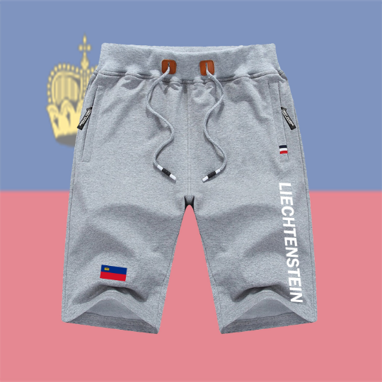 Liechtenstein Shorts / Liechtenstein Pants / Liechtenstein Shorts Flag / Liechtenstein Jersey / Grey Shorts / Black Shorts / Liechtenstein