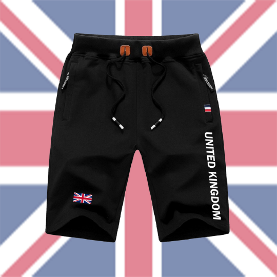 United Kingdom Shorts / United Kingdom Pants / United Kingdom Shorts Flag / United Kingdom Jersey / Grey Shorts / Black Shorts