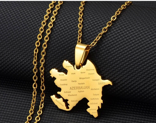 Azerbaijan Republic 18K Gold Plated Necklace / Azerbaijan Republic Ring / Azerbaijan Republic Gift / Azerbaijan Jewelry