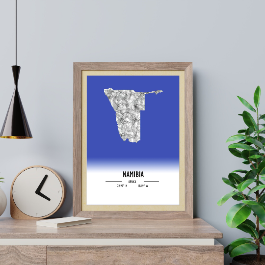 Map Poster Namibia / Namibia Map Print / Namibia Map Wall Art / Namibia Décor / Namibia Decoration / Namibia Gift / Anniversary Wedding Gift