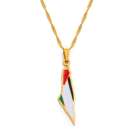 18k Gold Plated Palestine Necklace, Palestine Jewelry, Palestine Necklace, Palestine Jewelry, Palestine Earrings, Palestine Gift, Palestine