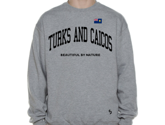 Turks and Caicos Sweatshirts / Turks and Caicos Shirt / Turks and Caicos Sweat Pants Map / Turks and Caicos Jersey / Grey Sweatshirts
