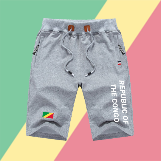 Republic Of The Congo Shorts / Republic Of The Congo Pants / Republic Of The Congo Shorts Flag / Republic Of The Congo Jersey / Grey Shorts