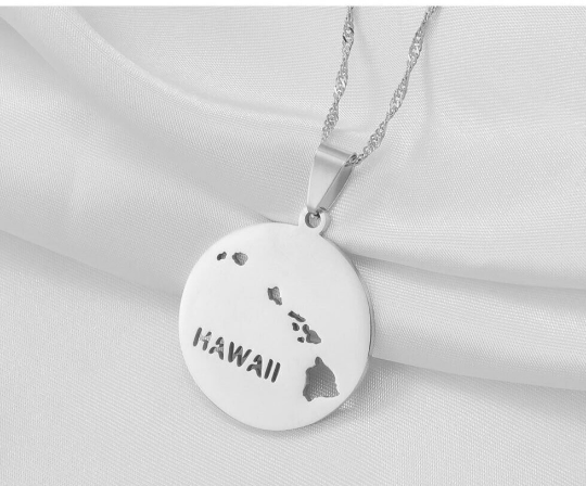 18k Gold Plated Hawaii Necklace - Hawaii Map Necklace - Hawaii Necklace - Hawaii Pride - Hawaii Jewelry - Hawaii Pendant - Hawaii Gifts