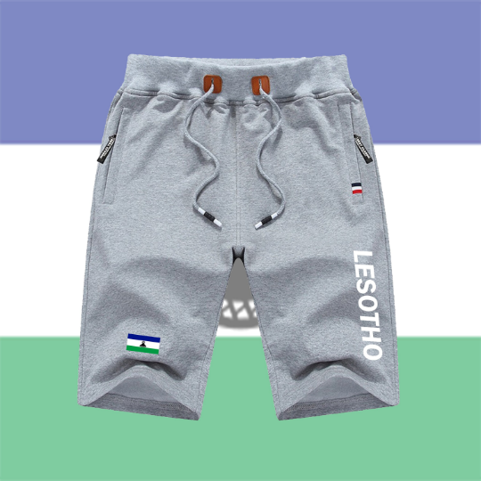 Lesotho Shorts / Lesotho Pants / Lesotho Shorts Flag / Lesotho Jersey / Grey Shorts / Black Shorts / Lesotho Poster / Lesotho Map / Men