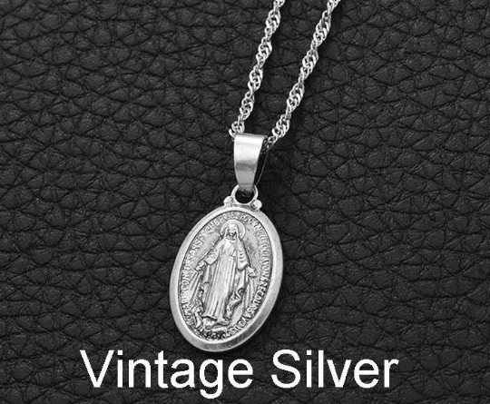 18K Gold Plated Virgin Mary Necklace / Gold Plated Religious Necklace / Christian Necklace / Baptism Jewelry / Virgin Mary Gift
