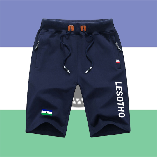 Lesotho Shorts / Lesotho Pants / Lesotho Shorts Flag / Lesotho Jersey / Grey Shorts / Black Shorts / Lesotho Poster / Lesotho Map / Men