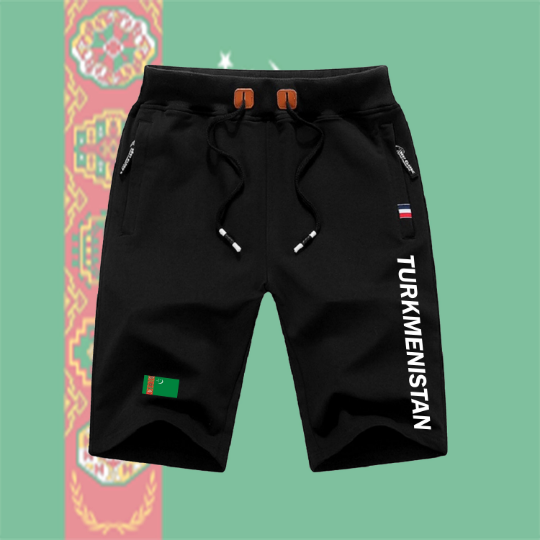 Turkmenistan Shorts / Turkmenistan Pants / Turkmenistan Shorts Flag / Turkmenistan Jersey / Grey Shorts / Black Shorts / Turkmenistan Poster