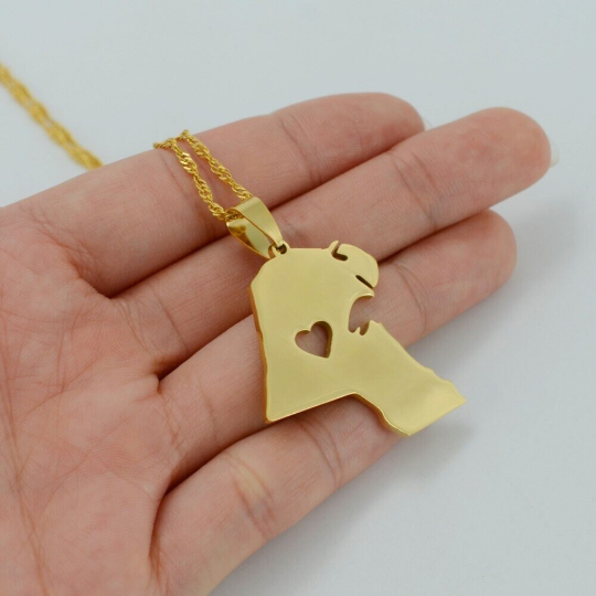 Kuwait 18K Gold Plated Necklace / Kuwait Jewelry / Kuwait Pendant / Kuwait Gift