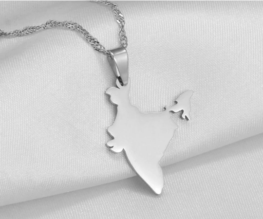 18K Gold Plated India Map Necklace