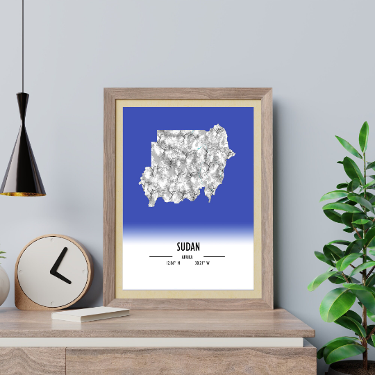 Map Poster Sudan / Sudan Map Print / Sudan Map Wall Art / Sudan Décor / Sudan Decoration / Sudan Gift / Anniversary Wedding Gift