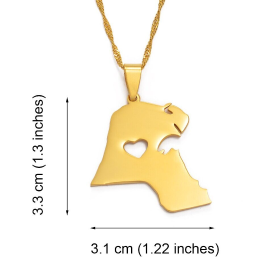 Kuwait 18K Gold Plated Necklace / Kuwait Jewelry / Kuwait Pendant / Kuwait Gift