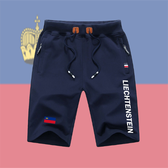 Liechtenstein Shorts / Liechtenstein Pants / Liechtenstein Shorts Flag / Liechtenstein Jersey / Grey Shorts / Black Shorts / Liechtenstein