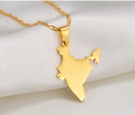 18K Gold Plated India Map Necklace, India Coin Necklace, India T-shirt, India Ring, India Bracelet Jewelry, India Keychain, India Flag