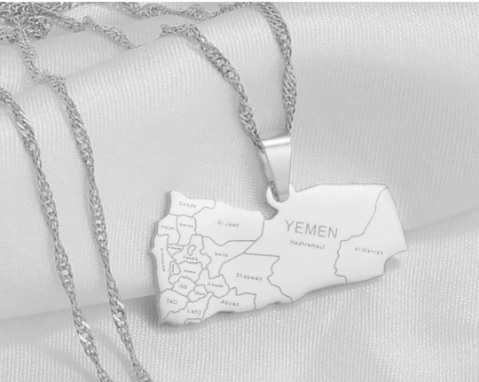 Yemen 18K Gold Plated Necklace / Yemen Jewelry / Yemen Pendant / Yemen Gift