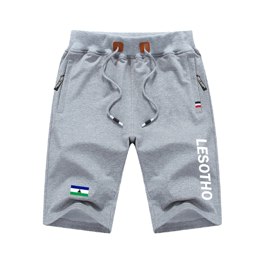 Lesotho Shorts / Lesotho Pants / Lesotho Shorts Flag / Lesotho Jersey / Grey Shorts / Black Shorts / Lesotho Poster / Lesotho Map / Men