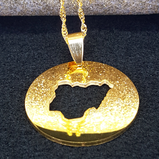 18K Gold Plated Nigeria Map Necklace