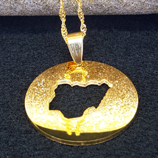 18K Gold Plated Nigeria Map Necklace, Nigerian Flag, Nigeria Necklace Men Women, Nigerian Pendant, Nigeria Jewelry, Nigerian Bracelet