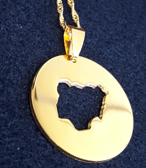 18K Gold Plated Nigeria Map Necklace