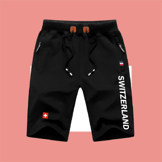 Switzerland Shorts / Switzerland Pants / Switzerland Shorts Flag / Switzerland Jersey / Grey Shorts / Black Shorts / Switzerland Poster