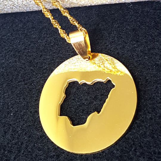 18K Gold Plated Nigeria Map Necklace