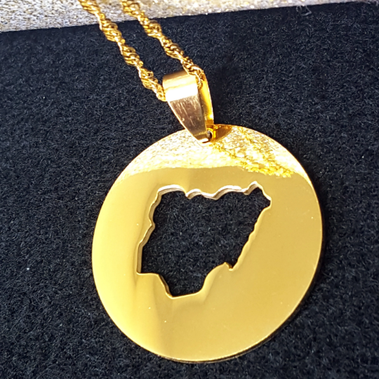 18K Gold Plated Nigeria Map Necklace, Nigerian Flag, Nigeria Necklace Men Women, Nigerian Pendant, Nigeria Jewelry, Nigerian Bracelet