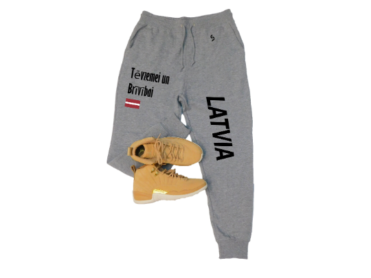 Latvia Sweatpants / Latvia Shirt / Latvia Sweat Pants Map / Latvia Jersey / Grey Sweatpants / Black Sweatpants / Latvia Poster