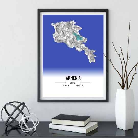 Map Poster Armenia / Armenia Map Print / Armenia Map Wall Art / Armenia Décor / Armenia Decoration / Armenia Gift / Anniversary Wedding Gift