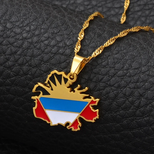 18K Gold Plated Antigua Necklace - Antigua Necklace - Antigua Gift - Antigua Pride - Antigua Jewelry