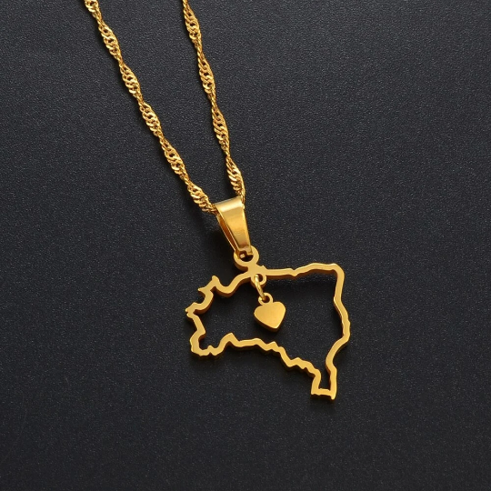 18k Gold Plated Brazil Necklace, Brazil Jewelry, Brazil Necklace, Brazil Jewelry, Brazil Earrings, Brazil Gift, Brazil