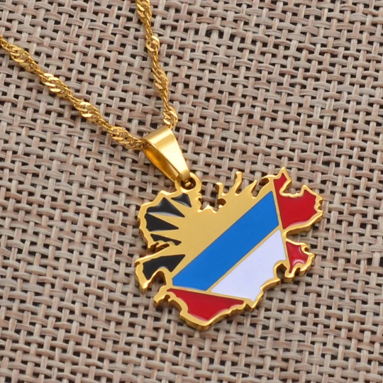 18K Gold Plated Antigua Necklace - Antigua Necklace - Antigua Gift - Antigua Pride - Antigua Jewelry