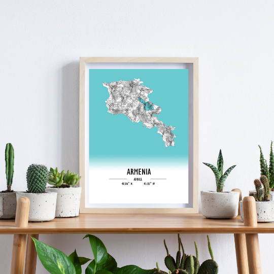 Map Poster Armenia / Armenia Map Print / Armenia Map Wall Art / Armenia Décor / Armenia Decoration / Armenia Gift / Anniversary Wedding Gift