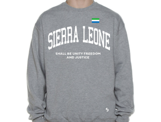 Sierra Leone Sweatshirts / Sierra Leone Shirt / Sierra Leone Sweat Pants Map / Sierra Leone Jersey / Grey Sweatshirts / Black Sweatshirts