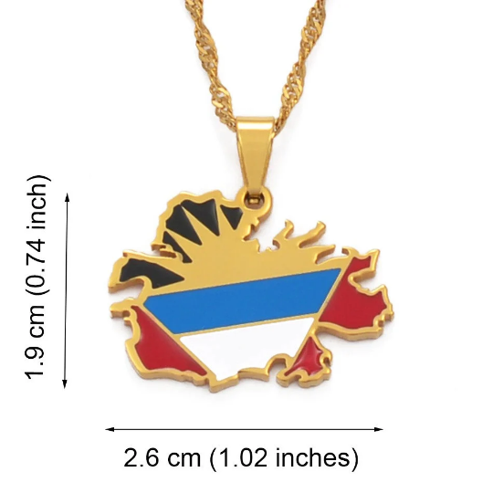 18K Gold Plated Antigua Necklace - Antigua Necklace - Antigua Gift - Antigua Pride - Antigua Jewelry